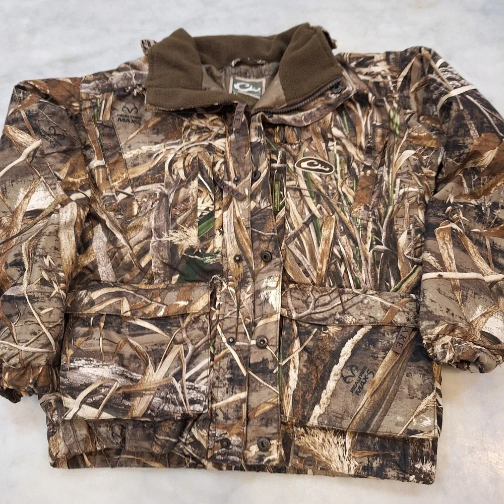 Drake Waterfowl Jacket Kids 12 Camo Realtree Max-5 Hunting Coat Duck Hunting